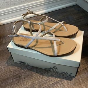 Naturalized Tinsley Iridescent Sandals in White